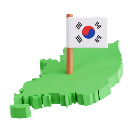 South Korea Map  3D Icon