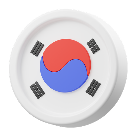 South Korean Country Flag  3D Icon