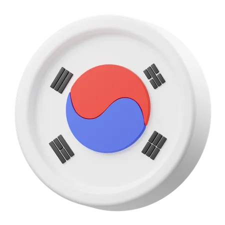 South Korean Country Flag  3D Icon