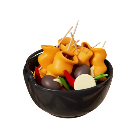 South Korean Momos  3D Illustration