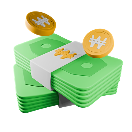 한국 원  3D Icon