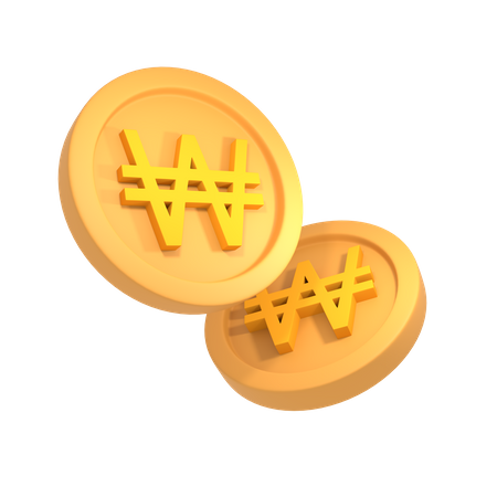 South Korean won  3D Icon