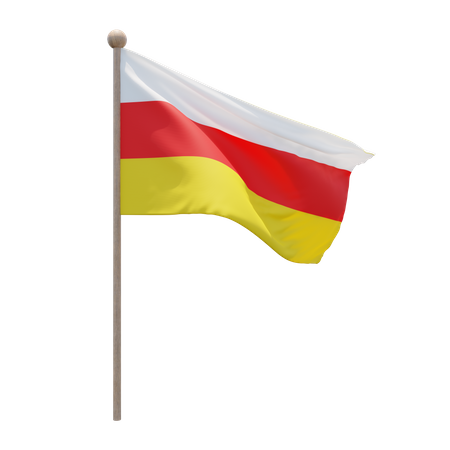 South Ossetia Flag Pole  3D Flag