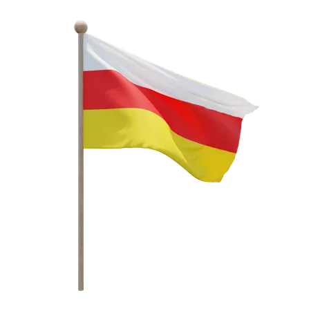 South Ossetia Flag Pole  3D Flag