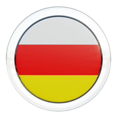 South Ossetia Round Flag  3D Icon