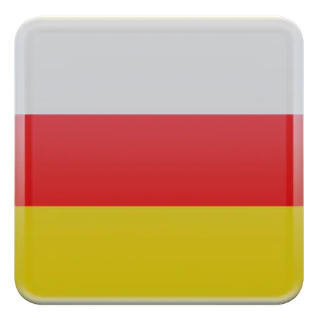 South Ossetia Square Flag  3D Icon