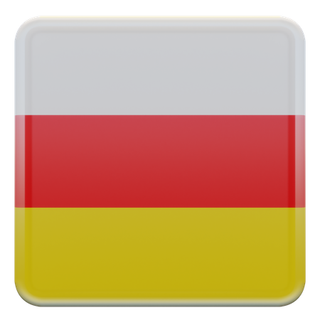 South Ossetia Square Flag  3D Icon