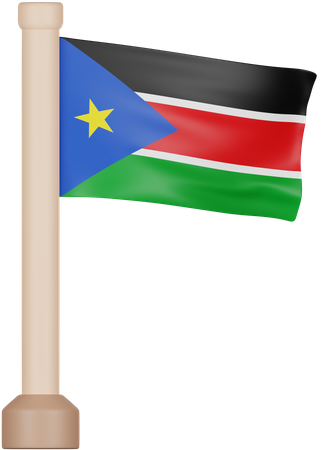 South Sudan Flag  3D Icon