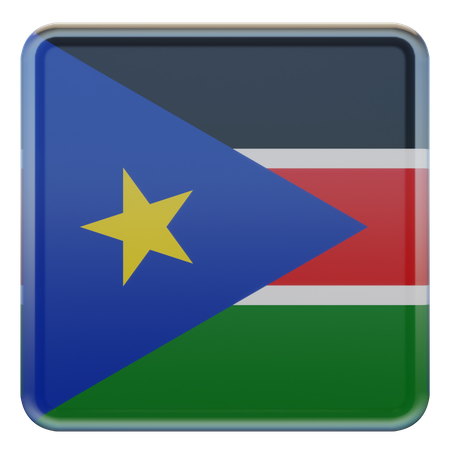 South Sudan Square Flag 3D Icon
