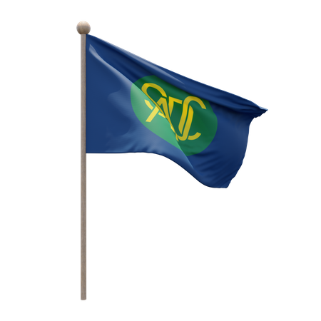 Southern African Development Community Flag Pole  3D Illustration