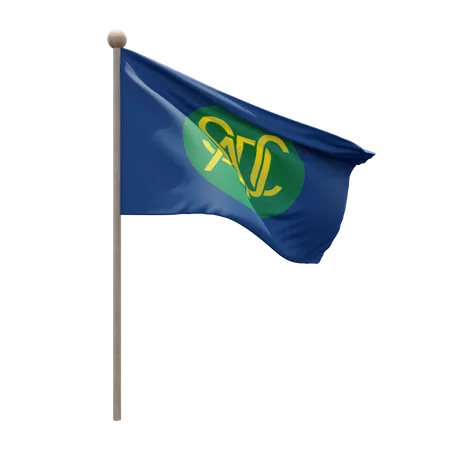Southern African Development Community Flag Pole  3D Illustration
