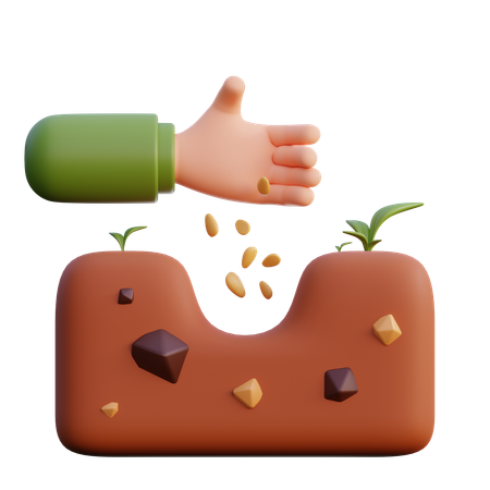 Sowing seeds  3D Icon