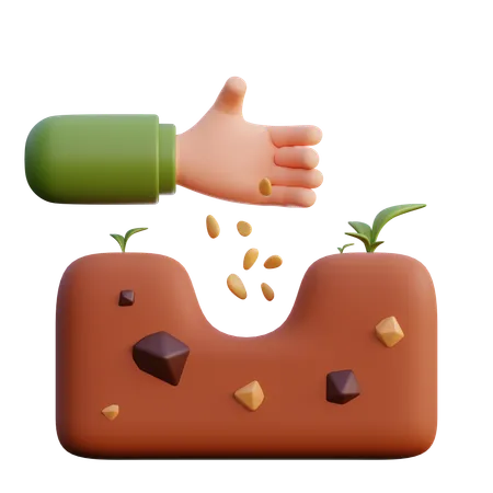 Sowing seeds  3D Icon