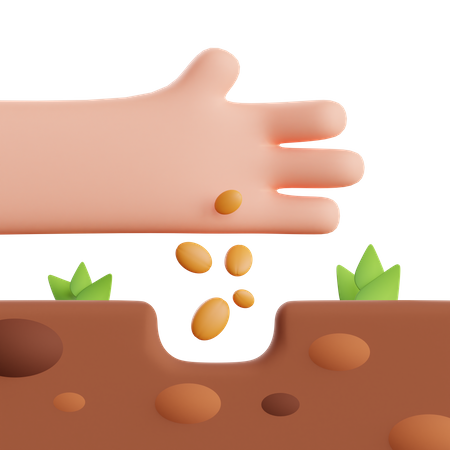 Sowing Seeds  3D Illustration