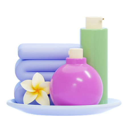 스파 타월과 향수  3D Icon