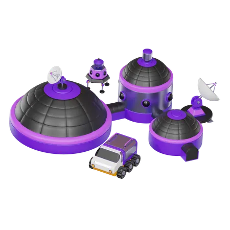 Space Colony  3D Icon