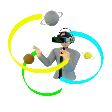 Space Experience Using Vr  3D Icon