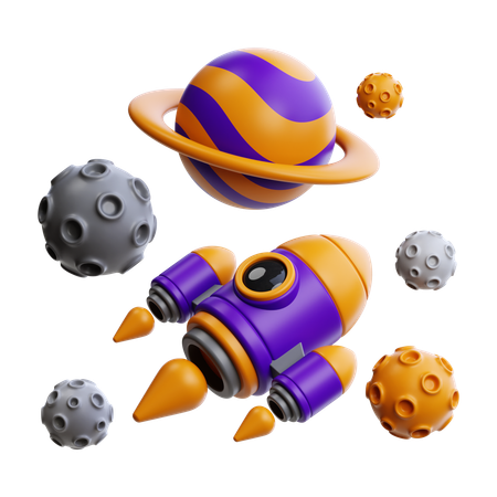우주 비행  3D Icon