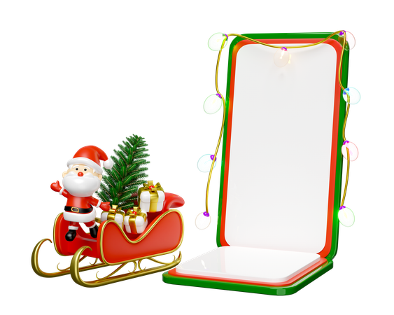 Space for text in smartphone for Christmas  3D Illustration