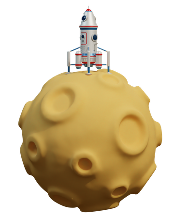 Space lander on Moon  3D Illustration