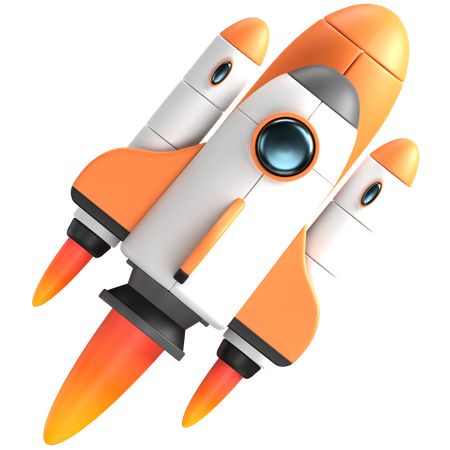 Space shuttle flying  3D Illustration