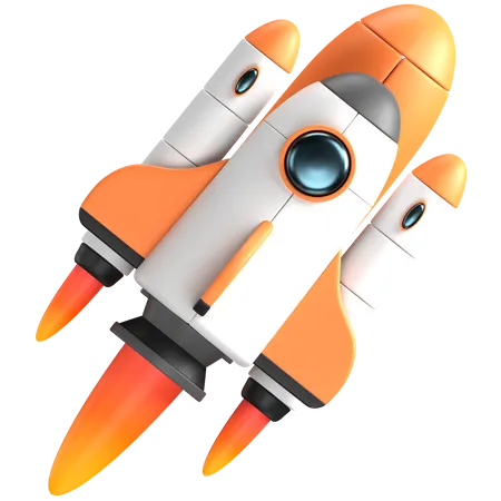 Space shuttle flying  3D Illustration