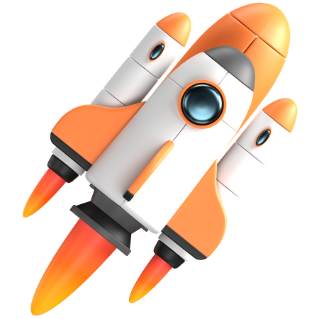 Space shuttle flying  3D Illustration