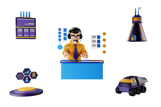 Space Station manager  3D Icon