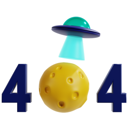 Space Themed Error 404  3D Icon