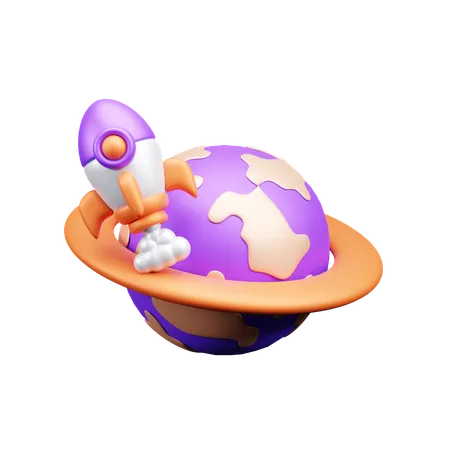 宇宙旅行  3D Icon