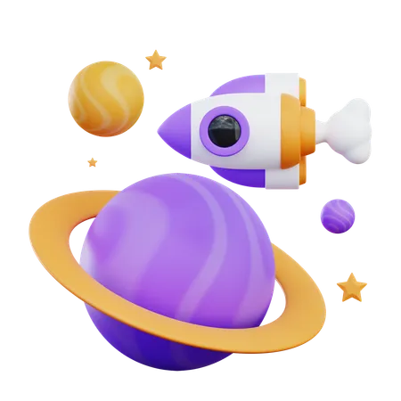 Space Trip  3D Icon