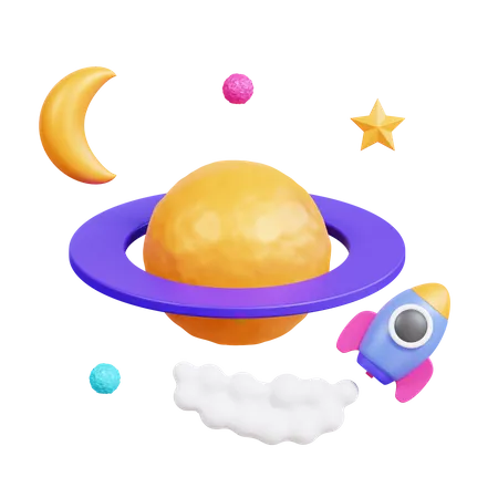 Space Trip  3D Icon
