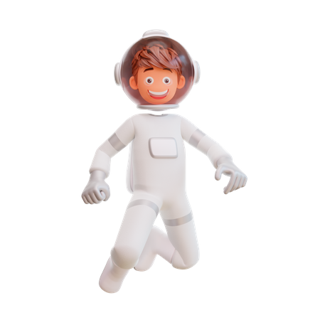 Spaceman Astronaut Flying 3D Illustration