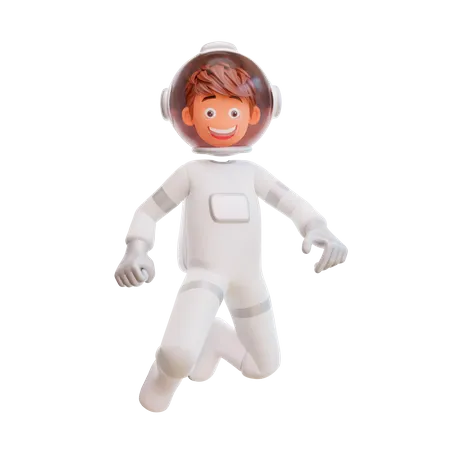 Spaceman Astronaut Flying  3D Illustration