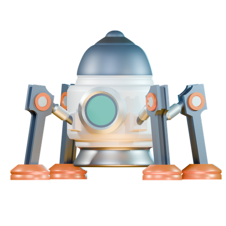 Spaceship landing  3D Icon