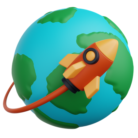 Spaceship Launch  3D Icon