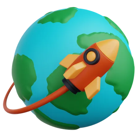 Spaceship Launch  3D Icon