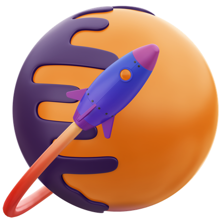 Spaceship launch  3D Illustration