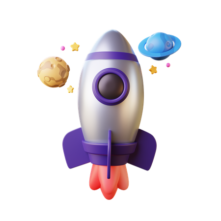 Spaceship Launch  3D Illustration