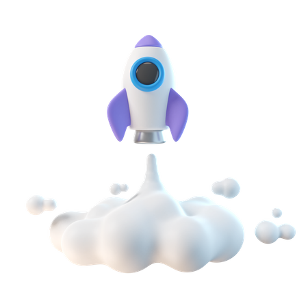 Spaceship Launch  3D Illustration