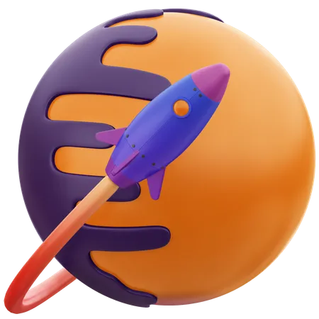 Spaceship launch 3D Illustration