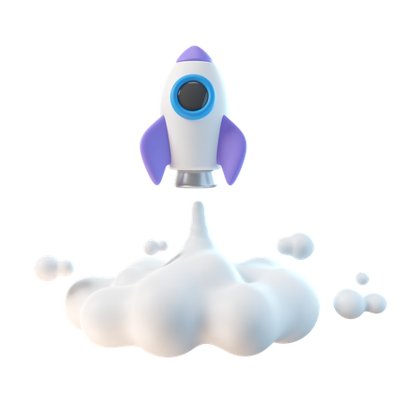 Spaceship Launch 3D Illustration