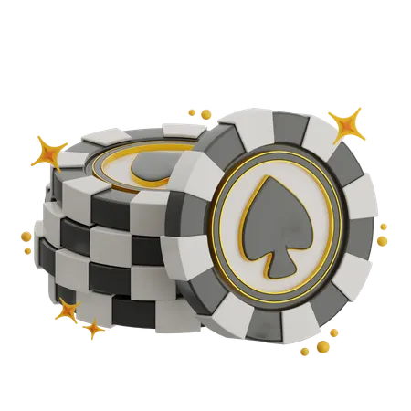 Spade Coin Stack  3D Icon