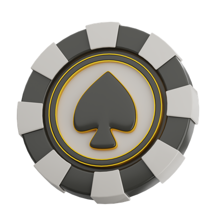 Spade Poker Chip  3D Icon
