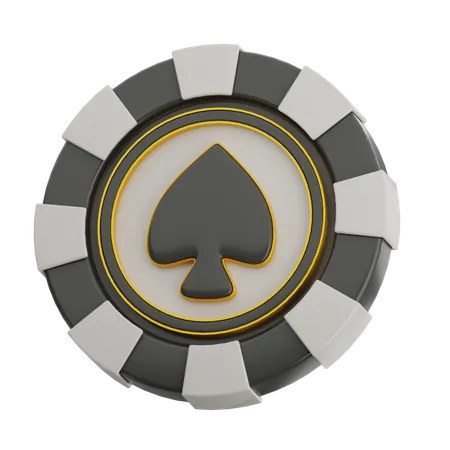 Spade Poker Chip  3D Icon