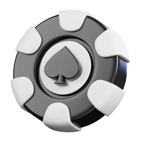 Spades Poker Chip  3D Icon