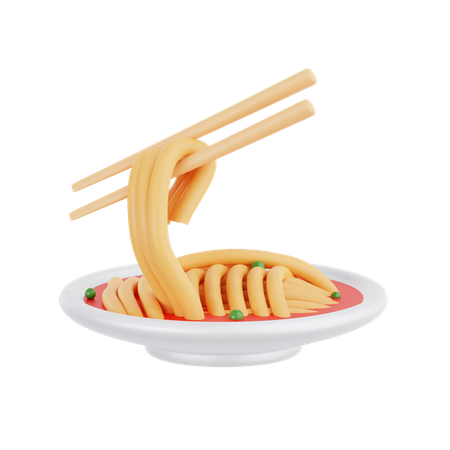Spaghetti with Tomato Sauce  3D Illustration