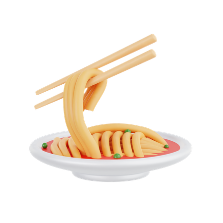 Spaghetti with Tomato Sauce  3D Illustration
