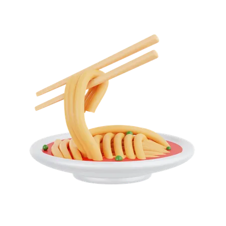 Spaghetti with Tomato Sauce  3D Illustration