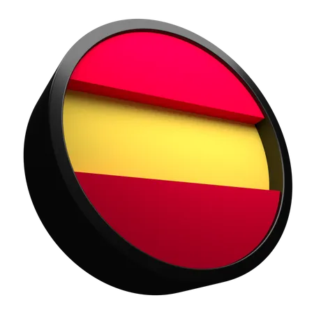 Spain Flag Icon With 3 D 3D Flag